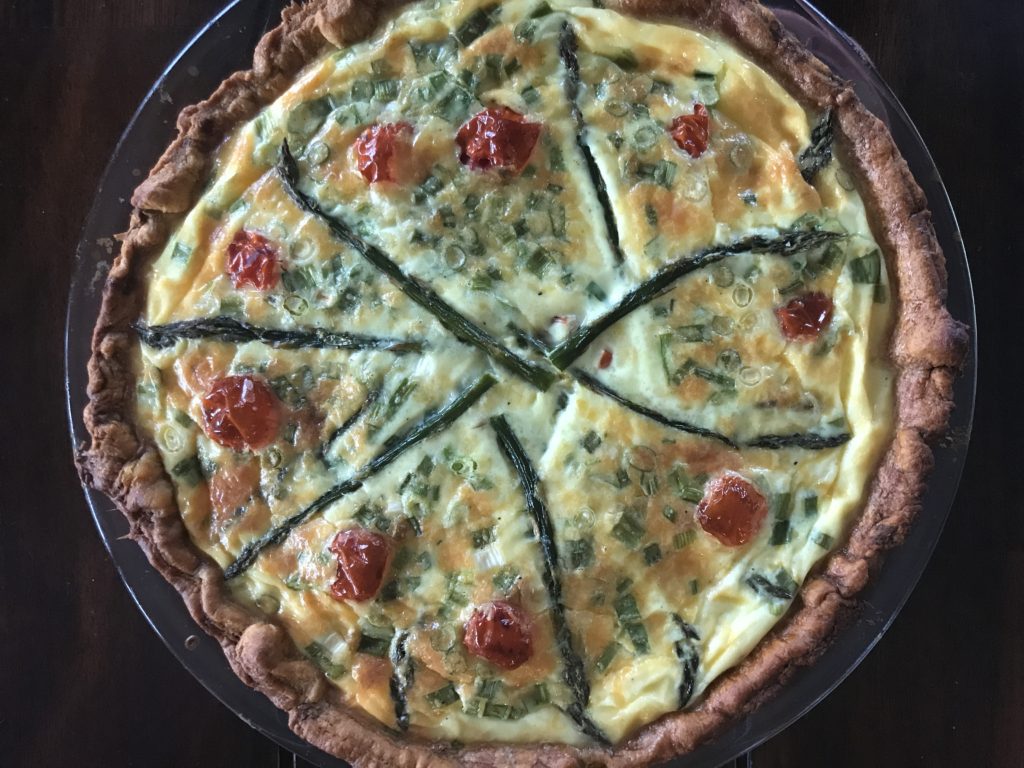Roasted Asparagus and Tomato Quiche